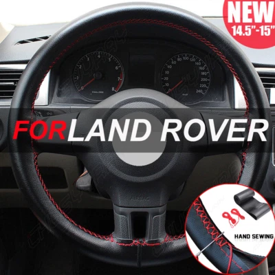15" 38cm Coche Volante Cubierta de cuero genuino para Land Rover Negro&Rojo Foto 1 de 4