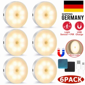 6stk. Nachtlicht mit Bewegungsmelder USB-Akku LED Nachtlampe Treppenlicht 3 Modi - Bild 1 von 23
