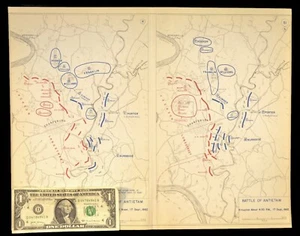 Vintage Battle Antietam Map Sharpsburg Maryland Sept 17 1862 Stonewall Jackson - Picture 1 of 10