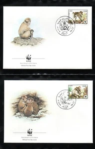 Algeria 1988 set Monkey/WWF stamps (Michel 972/75) nice used on FDC - Picture 1 of 2