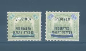 MALAYA Estados Malayos 1900 $1 y $5 espécimen - ¡muy raro! MNG - Imagen 1 de 2