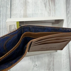 Robert Graham Trixie Cognac Slimfold Leather Wallet RFID Protected Paisley Mens - Picture 1 of 4