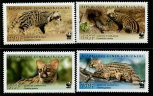 "ÁFRICA CENTRAL - 2007 WWF ""CIVETA AFRICANA Y GENETA COMÚN"" Juego de 4 Estampillada sin montar o nunca montada [C4602] - Imagen 1 de 1