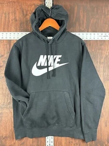 NIKE Sportswear NSW Club Fleece Graphic Pullover Hoodie Black BV2973-010 Medium - Picture 1 of 7