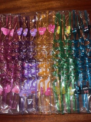 Minnie Mouse Ears Spiral Drinking Reusable Crazy Straws 25 ct - Image 1 of 3