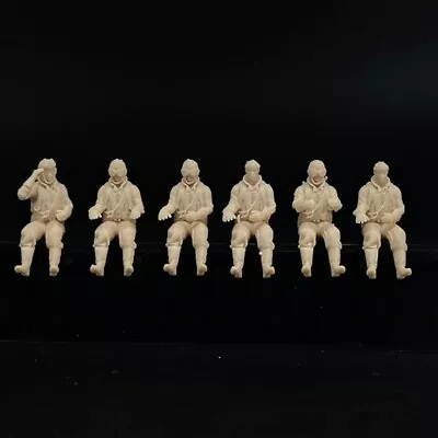 1/48 Scale Model Janpanese Sit Pose Pilot 6 Soldier Figures Military Miniature - Image 1 of 4