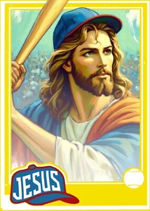 Jesus Christus Baseball Kunstkarte individuelle Sammelkarte LEERE RÜCKSEITE - Bild 1 von 1