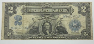 Series 1899 Large Size Blue Seal Silver Cert $2 Note FINE Fr#258 - Picture 1 of 4