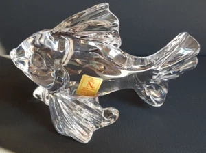 Nachtmann Kristall Fisch Koi Goldfisch Sockel aus Flossen Welle Original Vtg. - Bild 1 von 13
