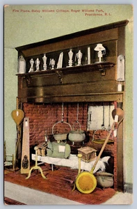 Providence Rhode Island Fire Place Betsy Williams Cottage Williams Pard Postcard - Picture 1 of 2