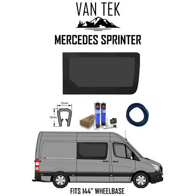 Mercedes Sprinter 144 Passenger Side Solid Window FITTING KIT AND U TRIM 07 - 18 - Image 1 of 4