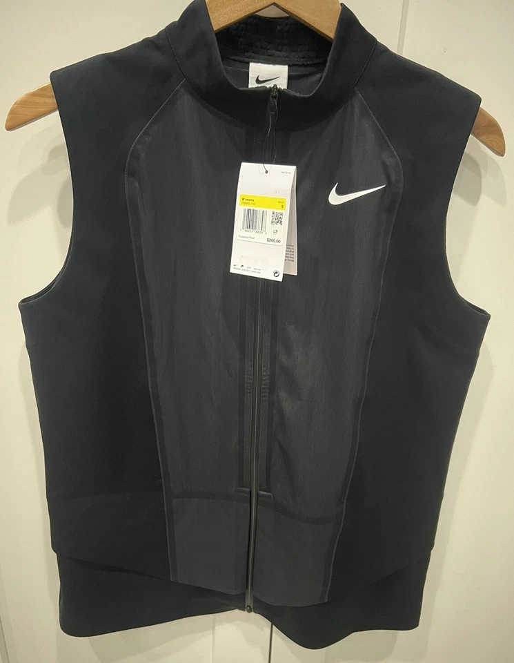 Womens Nike Storm Fit ADV Sleeveless Zippered Golf Vest Black Size S DX6080-010