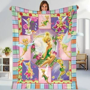 Personalized Tinkerbell Blanket Tinkerbell Fleece Blanket Tinkerbell Birthday - Picture 1 of 4