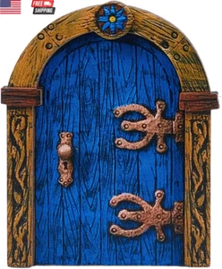 GORGECFAFT Wood Miniature Fairy Doors Wall Fairy Garden Door Accessories 3D Wood - Picture 1 of 6
