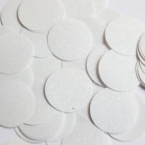 Round Sequin 30mm White Crystal Hologram Glitter Sparkle Couture Paillettes