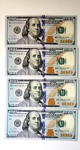 $100 Dollar bills 1952 birth date Consecutive Star Notes - Picture 1 of 2