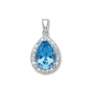 Anhänger 9 kt Weißgold 0,20 kt Diamant, 2,5 kt BT Birnenform - Bild 1 von 12
