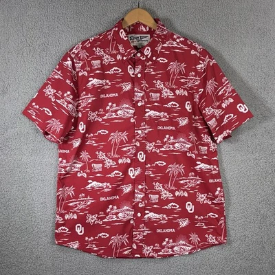 Мужская классическая рубашка Reyn Spooner Oklahoma Sooners на пуговицах красная большой размер S/S - Изображение 1 из 4