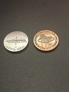 Benchmark Las Vegas And 4 Corners Actiavted Geocoins - Picture 1 of 1