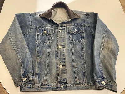 Chaqueta vaquera vintage Levi’s de camionero con cuello de cuero nuevo para hombre talla grande Foto 1 de 4