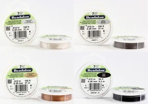 Beadalon 7 Strands Bead Stringing Wire Stainless Steel Many Colors & Sizes - Picture 1 of 16