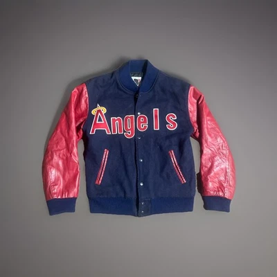 CHAQUETA BOMBER UNIVERSITARIA DE COLECCIÓN ROJA Y AZUL CA ANGELS MACMURRAY CUERO Y LANA TALLA PEQUEÑA Foto 1 de 4