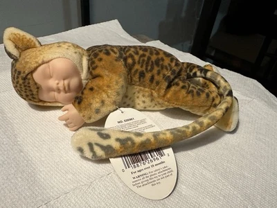 Anne Geddes Bebé Leopardo Dormir Bebé Muñeca Peluche Frijoles Bolsa 2000 Vintage Guepardo Foto 1 de 4