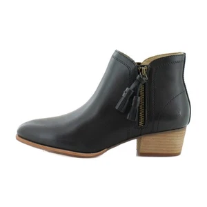 Hush Puppies Sierra Tassel Women's Boots Bold Black Leather - Picture 1 of 29