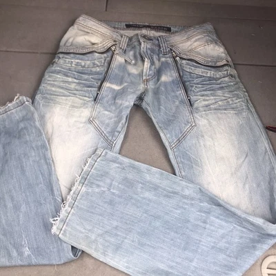 Jeans Cipo & Baxx 33x32 Denim Recto Envejecido Lavado Ácido Y2K Motociclista Hip Hop Foto 1 de 4