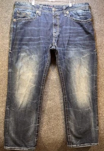 Rivet De Cru Mens Jeans Andrew Relaxed Straight Fit 44x32 Distressed Street Wear - Picture 1 of 9