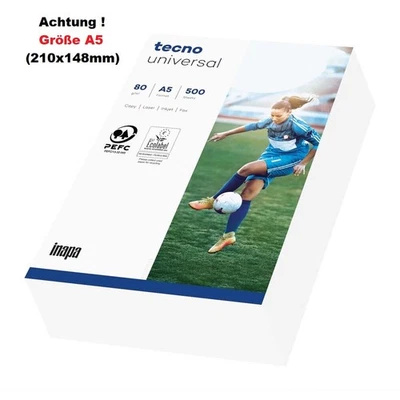 INAPA 500 - 5000 Blatt A5 Kopierpapier Druckerpapier tecno Universal 80g (210x148mm)