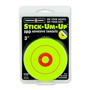 Objetivos adhesivos de 3 pulgadas Thompson Target Stick-Um-Up en contenedor de cierre: 6220-100 - Imagen 1 de 3