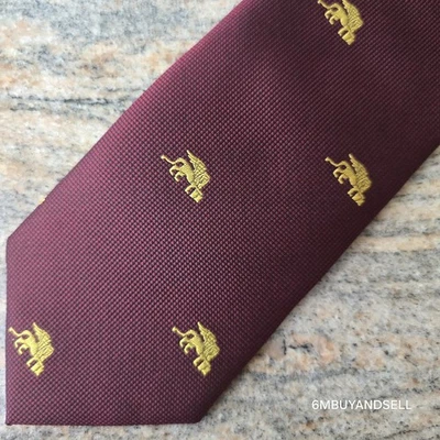 Corbata de seda Trevisan Venezia para hombre color borgoña dorado grifo estilo italiano Foto 1 de 4