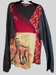 Vintage Cirque du Soleil Performance Art Damen V-Ausschnitt Oberteil Langarm - Bild 1 von 9
