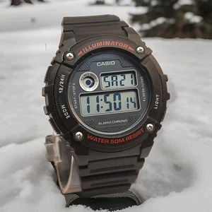 Casio Illuminator W-216H Alarm Chronograph WR 50M MEN'S WATCH NEW BATTERY - Picture 1 of 10