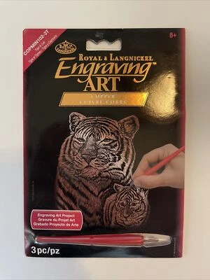 Royal & Langnickel Engraving Art Project Tiger & Cub Copper Foil New - image 1 of 2