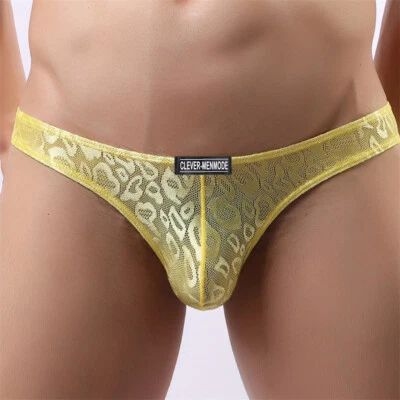 Mens Sexy Lingerie-Sissy Pouch Panties Lace Briefs Underwear Underpants US - Image 1 of 4