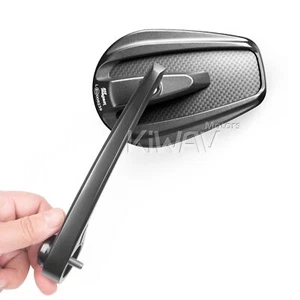 Carbon fiber bar end mirrors tapered mat black for Triumph 16-  Street Twin - Picture 1 of 12