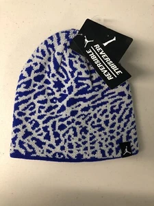 JORDAN Youth Reflections Reversible Knit Beanie OAFM Blue/purple Silver Cement - Picture 1 of 3