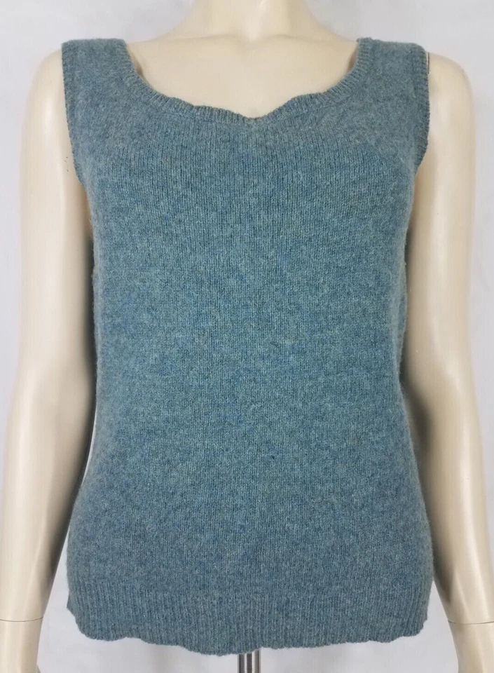 NWOT Vintage Ralph Lauren Rugby blue green 100% Wool sweater vest ladies Large - Image 1 of 4