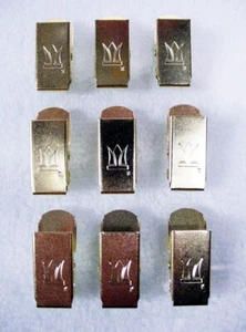 Classic Brass Clips | 9 Clip Set Gift Quality | Wedding, Food, Coffee, Snacks | - Picture 1 of 4