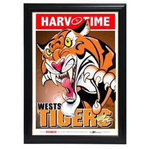 Impresión enmarcada West Tigers, Nrl Mascota Harv Time - Imagen 1 de 1