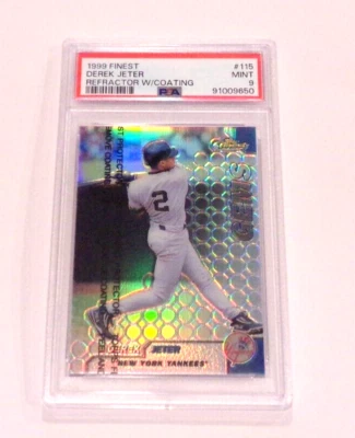 1999 Topps Finest Derek Jeter GEMS Refractor#115 PSA 9 MINT With Coating Yankees - Image 1 of 2