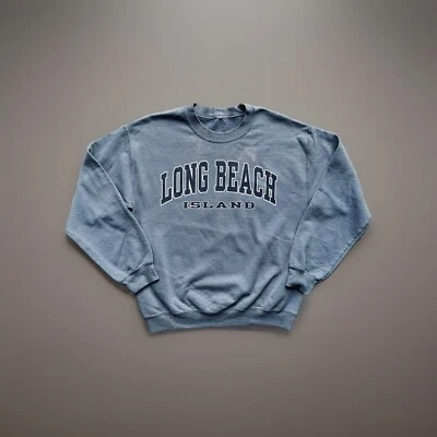 Clásico Vintage Long Beach Island Pizarra Azul Cuello Redondo Talla Única  Foto 1 de 2