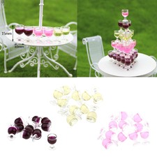 30 Pieces Miniature Wine Glasses Champagne Cup for 1/12 Dolls House Accessories