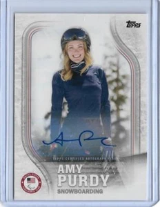 2018 TOPPS OLYMPICS AMY PURDY AUTOGRAPH AUTO CARD /60 ~ USA SNOWBOARDING - Picture 1 of 2