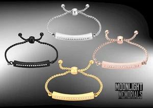 New Bar Crystal Heart Cremation Memorial Urn Ashes Bracelet - Picture 1 of 11