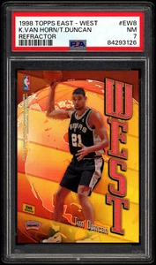 1998 Topps East West Refractor #EW8 Keith Van Horn Tim Duncan PSA 7 - Bild 1 von 2