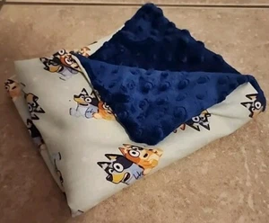 "Bluey" printed HANDMADE 16 x 18 Baby Blanket, Burp Cloth, Doll Blanket. - Picture 1 of 7
