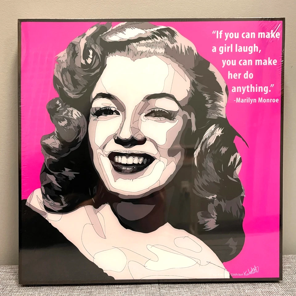 Wall Decor Funny Pop Art Marilyn Monroe Poster w/Wooden Frame 10" Keetatat (B) - Image 1 of 4